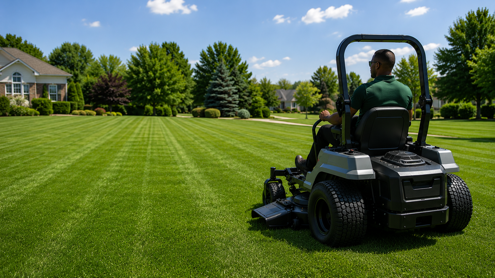 YardPilot lawn care banner showing mower and lawn